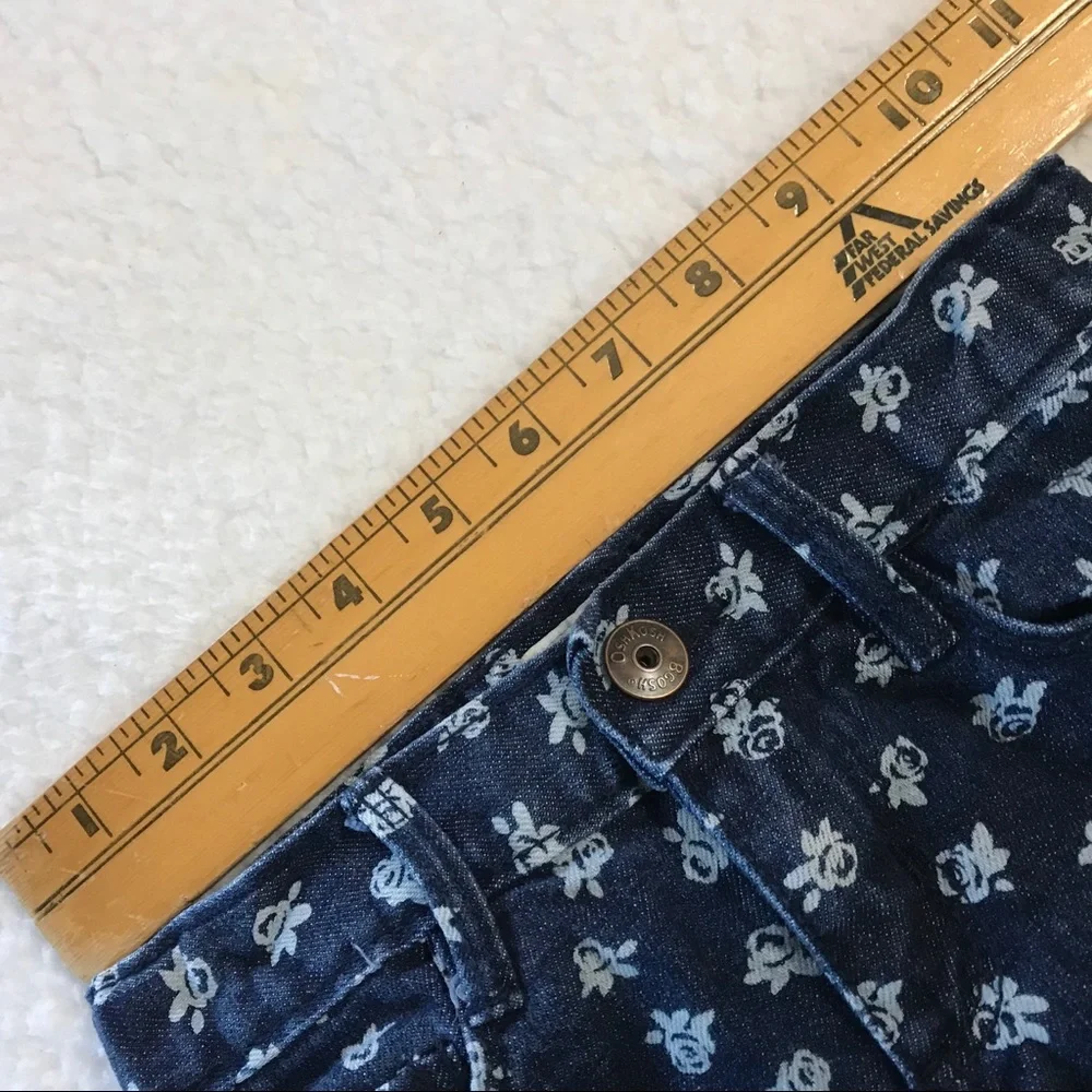 OshKosh B'Gosh Flower Print Jeans Denim Kids Pants Size 5 Girls‎ Child Kid